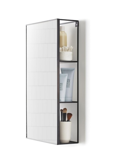 Umbra Cubiko 24x12 İnç Dikdörtgen Siyah Metal Banyo Aynası Depolama Dolabı 3 Raflı Diğer Umbra Cubiko 24x12 İnç Dikdörtgen Siyah Metal Banyo Aynası Depolama Dolabı 3 Raflı Diğer