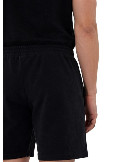 Ar-ma Erkek Şort Baskisiz Basic İp Kapamali Yandan 2 Cepli Fermuarli Arkadan Cepsiz Şort Örme Kumaş Regular Fit %100 Pamuk 30/2 Süprem Y31504279902 Siyah-s1