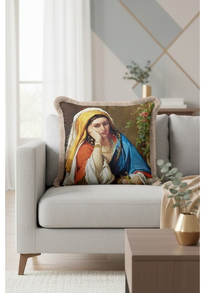 Saray Esintili Klasik Sanat Saçaklı Yastık Kılıfı - Vintage Bohem Mavi Krem Püsküllü Kırlent Kılıfı Orman Mint Yeşili Saray Esintili Klasik Sanat Saçaklı Yastık Kılıfı - Vintage Bohem Mavi Krem Püsküllü Kırlent Kılıfı Orman Mint Yeşili