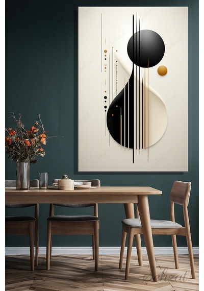 Dikey Kanvas Duvar Tablosu Tekli Salon Mutfak Yatak Odası Ofis Modern Minimalist Soyut