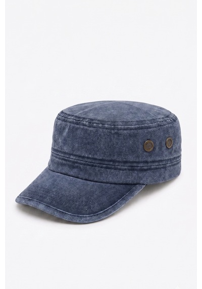 Mollycrush Premium Eskitme Castro Şapka Lacivert Unisex Rahat Kalıp Vintage Kep Model Lacivert