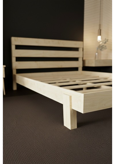 Renazzo Natura New Masif Ahşap Karyola Vernik 140x190 Vernik - 140 X 190