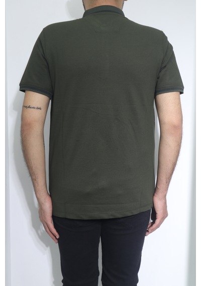 Santa Dmctekstil Erkek Düz Spor Kesim Rahat Kalıp Polo Yaka T-shirt Haki