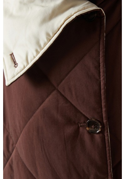 Varley Annalise Reversible Wrap Coat, Lüks Çift Taraflı Kahverengi Kaban Kahverengi-bej