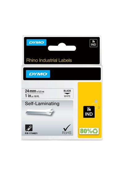 Dymo Rhinopro, Lamine Vinil 24 Mm X 5.5 Mt , Beyaz/siyah - 1734821