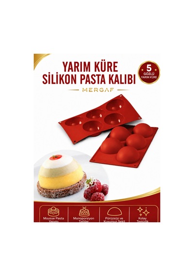 Yarım Küre Silikon Pasta Kalıbı Kahverengi