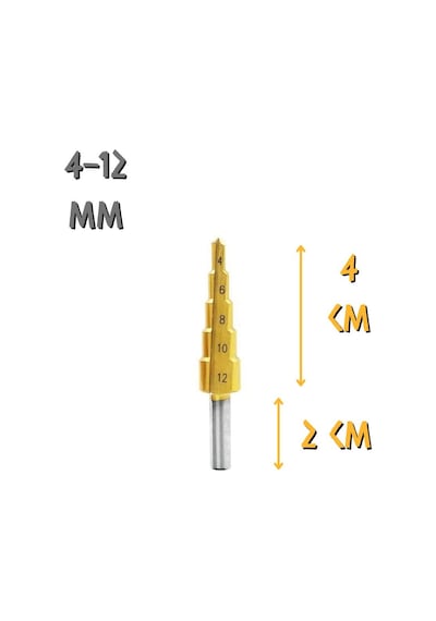 Kupa Tyson Çam Panç Kademeli Matkap Ucu - 4-12 Mm.