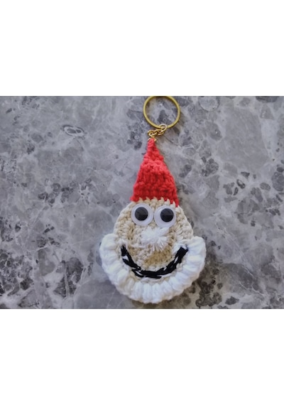 El Yapımı Noel Baba Yılbaşı Anahtarlık 10cm 5cm