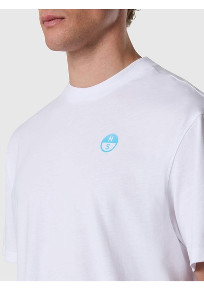 North Sails Kısa Kollu Baskılı Erkek T-shirt-33476 Beyaz