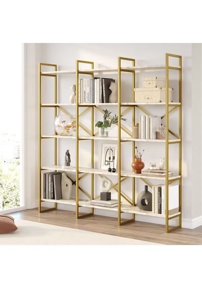 Atlantis 175cm Gold Metal Kitaplık 5 Raflı Geniş 3 Bölme Mermer Desen Atl6-ge Efes Atlantis 175cm Gold Metal Kitaplık 5 Raflı Geniş 3 Bölme Mermer Desen Atl6-ge Efes