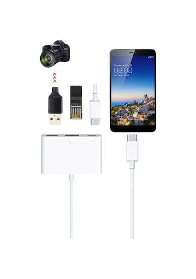 Usb Otg Kart Okuyucu Type-c Ve Otg Uçlu Macbook Uyumlu Pc Bilgisayar Cep Telefonu Ve Notebook U