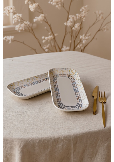 Keramika Professional Mosaica Pergamon Kayık Tabak 28 Cm 2 Adet 22825 Çok Renkli