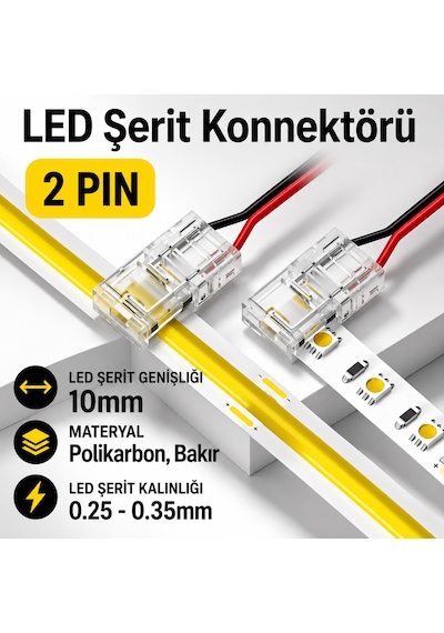 10mm Cob+smd Şerit+şerit T-l Bağlantı Konnektörü 5 Adet