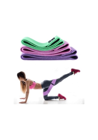 Band Direnç Bandı Spor Egzersiz Pilates Squat Lastiği Fitness Yoga 3 Lü Set Çok Renkli