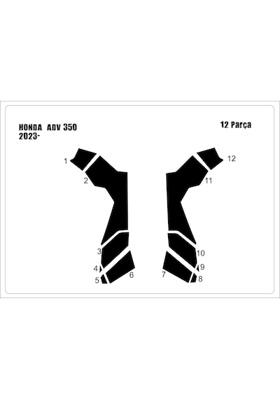 Honda Adv 350 Tank Pad Ve Grenaj Kaplama Siyah 91201796
