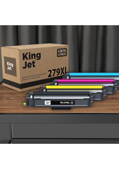 Kingjet Brother Uyumlu Tn-279xl Yüksek Kapasiteli 4 Renk Takım Uyumlu Toner Çipli Dcp-l3560cdw