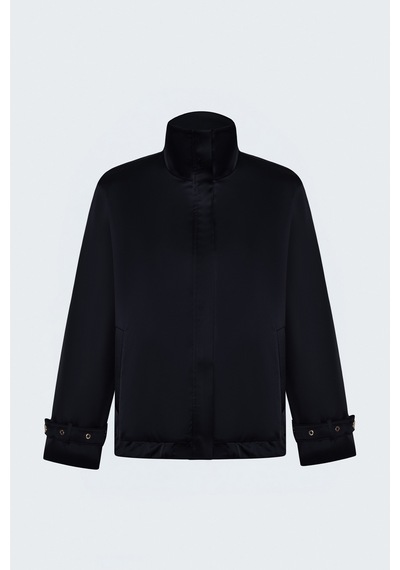 Sateen Saten Bomber Ceket - Lacivert-137934
