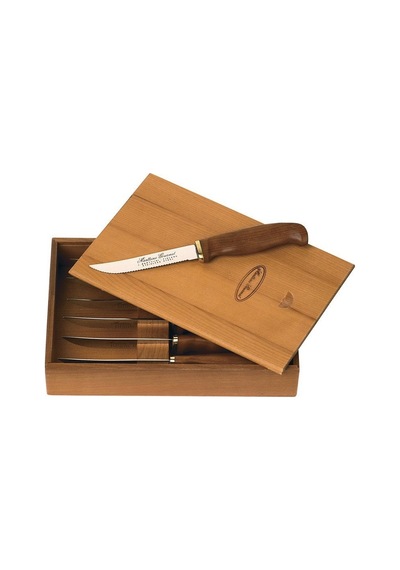 Marttiini Steak Knives 6 Pc Wooden Box Kamp Bıçak Kahverengi