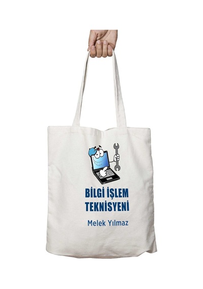 Art Hediye Kişiye Özel Bilgi İşlem Teknisyeni İki Tarafı Kalıcı Baskılı Yıkanabilir Okul Plaj Omuz Bez Çantası Çok Renkli