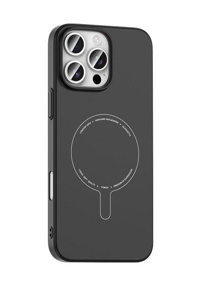 Maks Technology iPhone Uyumlu 16 Pro Kılıf M-safe Şarj Özellikli Kamera Korumalı Mkst Elio Sert Pc Kapak - Lila