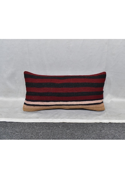 Zehra Abla Halı Yeni El Dokuma Dekoratif Lumbar Kilim Kırlent Yastık Kılıfı 6901 Çok Renkli