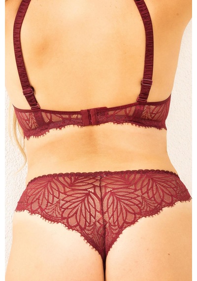 Magic Form Taşlı Dantelli String Külot - 486 Bordo - 619114217 Bordo