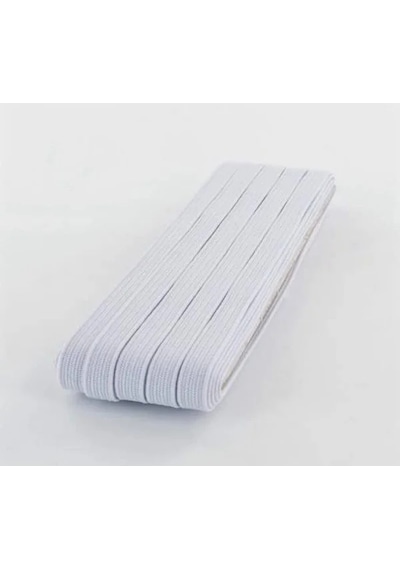 4 Adet 0.80 Cm Beyaz Bel Paça Don Lastiği Geniş Yassı Lastik 40 Metre