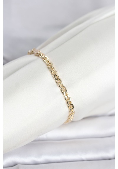 14k Gold Renk Zincir Kadın Bileklik Cm Çok Renkli