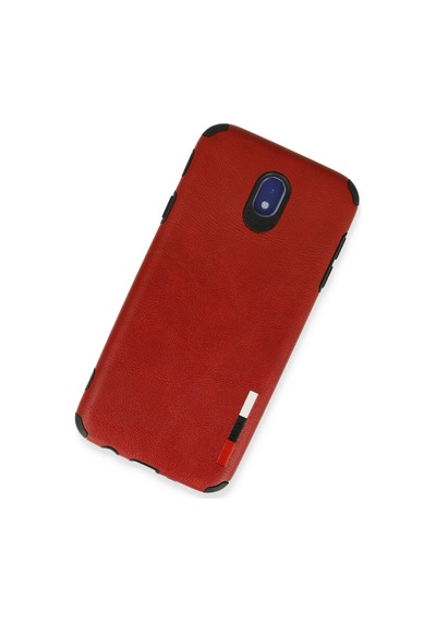 Newface Samsung Galaxy Uyumlu J7 Pro / J730 Kılıf Loop Deri Silikon Semeglbl - 76 - Kırmızı