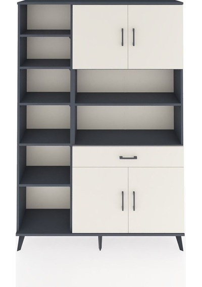 Arges Dolap 10 Raflı Tek Çekmeceli 4 Kapaklı 132x30x195 Antrasit-aytaşı/aytaşı Aytası/aytası Arges Dolap 10 Raflı Tek Çekmeceli 4 Kapaklı 132x30x195 Antrasit-aytaşı/aytaşı Aytası/aytası