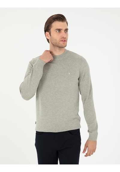 Pierre Cardin Erkek Açık Gri Melanj Kazak /triko 50296564-vr091 Açık Gri Melanj