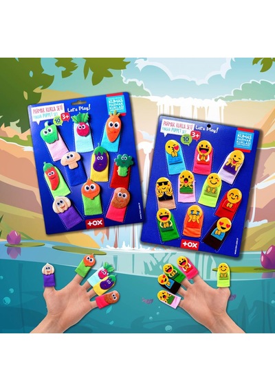 2 Set 20 Parça Tox Emojiler ve Sebzeler Parmak Kukla T106 T104
