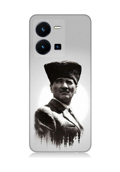 Vivo Y22s Uyumlu Mustafa Kemal Atatürk Desenli Silikon Kılıf