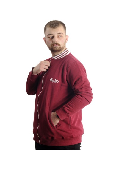 Mode Xl Büyük Beden Erkek Kolej Mont Süper 22614 Bordo Bordo