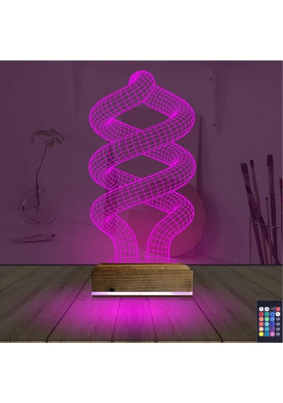 Luvivia Geometrik Dekoratif 3d Lamba - Masa Gece Lambası V7 Şeffaf