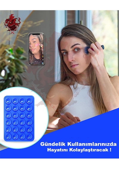 Silikon Vakumlu Telefon Tutucu, Cep Telefonu Için Silikon Yapışkanlı, Kaymaz Vantuz 1 Adet Akrobat P Renk