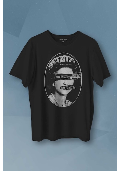 God Save The Queen Sex Pistols Elizabeth Baskılı Tişört Unisex T-shirt 001