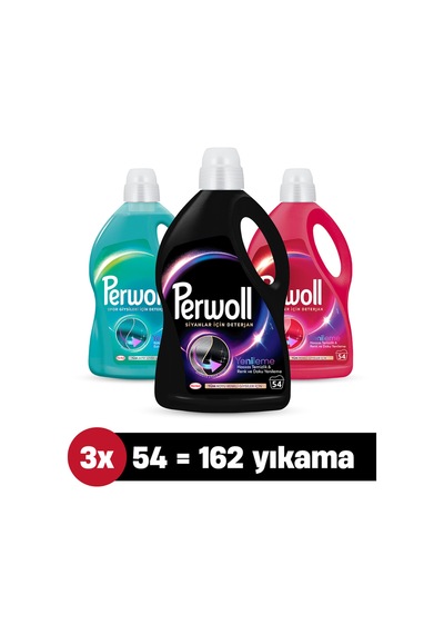 Perwoll Yenileme Siyahlar Renkliler Spor Giysiler 3x 2.97l 54 Yıkama 162 Yıkama set-hnkdtj-5275-6228 2750 ML