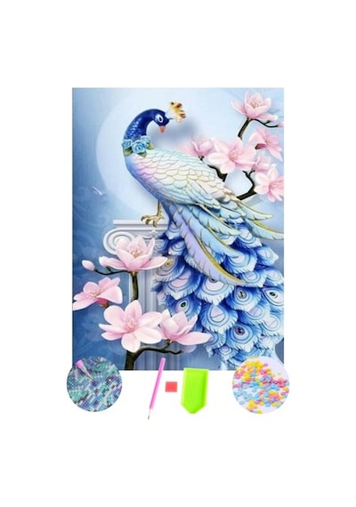 5D Sayılarla Elmas Boyama Tavus Kuşu-2 Diamond Painting Kit