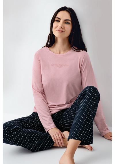 Pierre Cardin 9090 Modal Uzun Kol Kadın Pijama Takımı V1 Rose