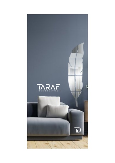 Tüy Figürlü Dekoratif Silver-gümüş Pleksi Ayna