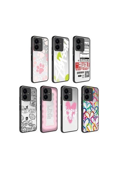 Noktaks - Vivo Y35 Uyumlu Kılıf Aynalı Desenli Kamera Korumalı Parlak Mirror Kapak - Kalp - T27057