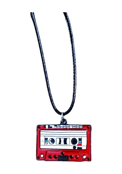 Nostalji Kırmızı Kaset Teyp Radyo Kasetçalar Mineli Kolye - Renkl Çok REnkli