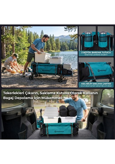 Fundango Deluxe M Premium 220l Frenli Katlanır Vagon Araba