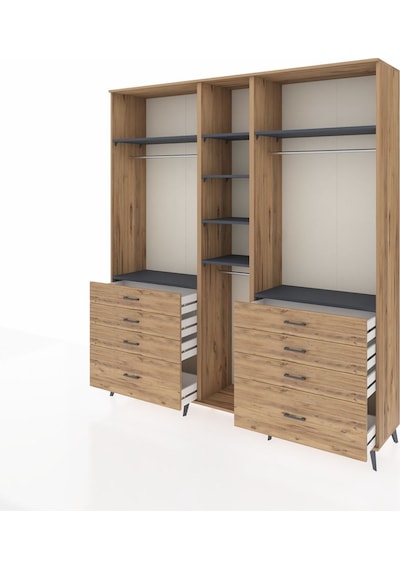 Hyperion Dolap 8 Raflı 8 Çekmeceli 3 Askılı 220x44x243 Çam-antrasit/çam Antrasıt/atlas Çam Hyperion Dolap 8 Raflı 8 Çekmeceli 3 Askılı 220x44x243 Çam-antrasit/çam Antrasıt/atlas Çam