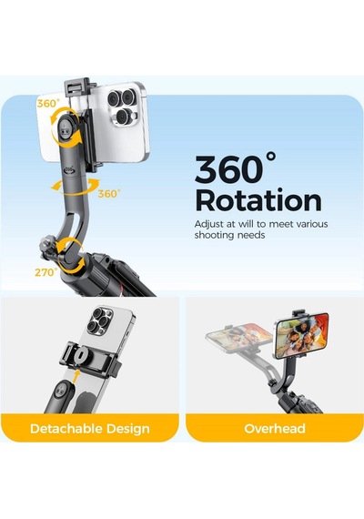 Ss28 Yapay Zeka Destekli Akıllı Yüz Takibi Denge Sabit Çekim Canlı Standlar Atlama Direği Selfie Çubuğu Gimbal Tripod