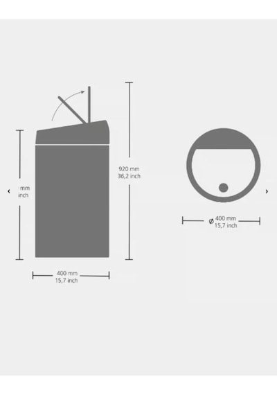 Brabantia Matt Black Dokunmatik Çöp Kovası 60lt Siyah