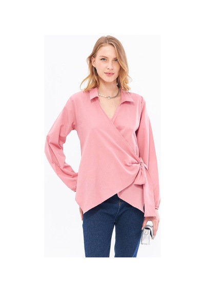 Armonika Kadın Açık Pembe Yakalı Kruvaze Bluz Arm-22y024025