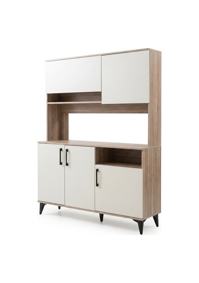 Kobos Kahve Köşesi Çok Amaçlı Mutfak Dolabı 150cm Sp02348 Bej