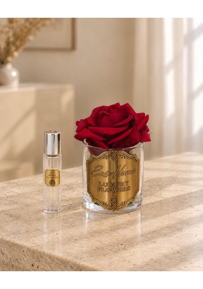 Rosemira Tek Güllü Parfümlü Dekoratif Çiçek - Kırmızı-7543 Gül - Meyve